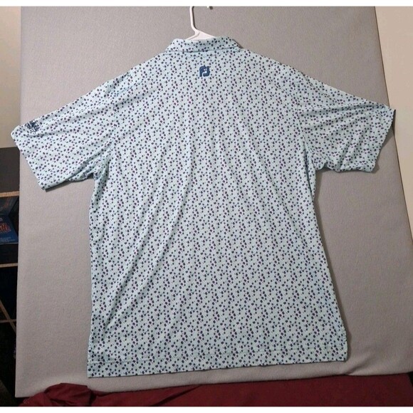 FootJoy Polo Shirt Men's XL Floral Geometric AOP Pattern Golf Holiday PCB - Picture 5 of 8